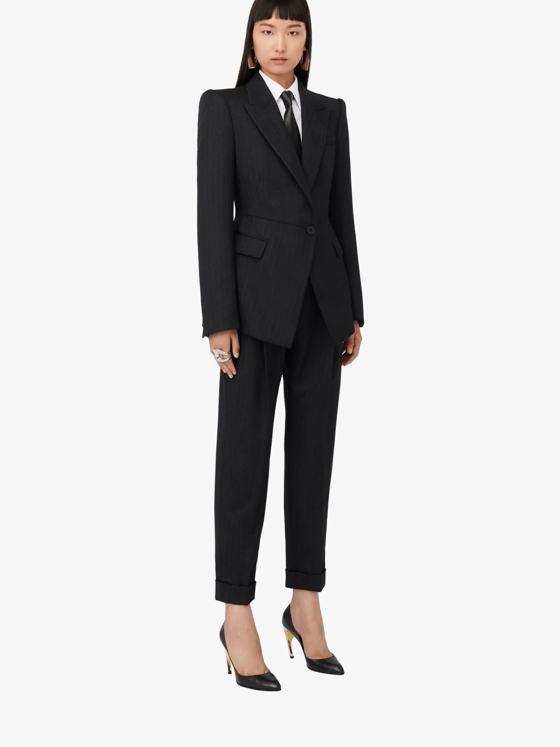 Women's Sharp Peplum Single-breasted Jacket in >Alexander McQueen Best Sale