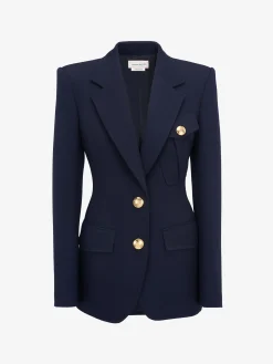 Women's Single-breasted Military Jacket in >Alexander McQueen Shop