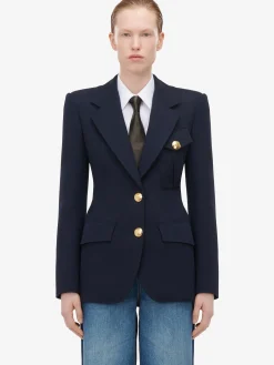 Women's Single-breasted Military Jacket in ><noscript><img width=