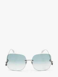 Women's Skull Pendant Jewelled Sunglasses in >Alexander McQueen Hot