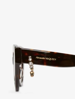 Women's Skull Pendant Jewelled Sunglasses in ><noscript><img width=
