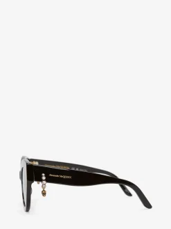 Women's Skull Pendant Jewelled Sunglasses in ><noscript><img width=