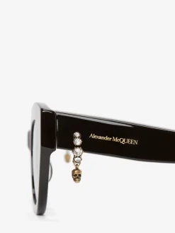 Women's Skull Pendant Jewelled Sunglasses in ><noscript><img width=