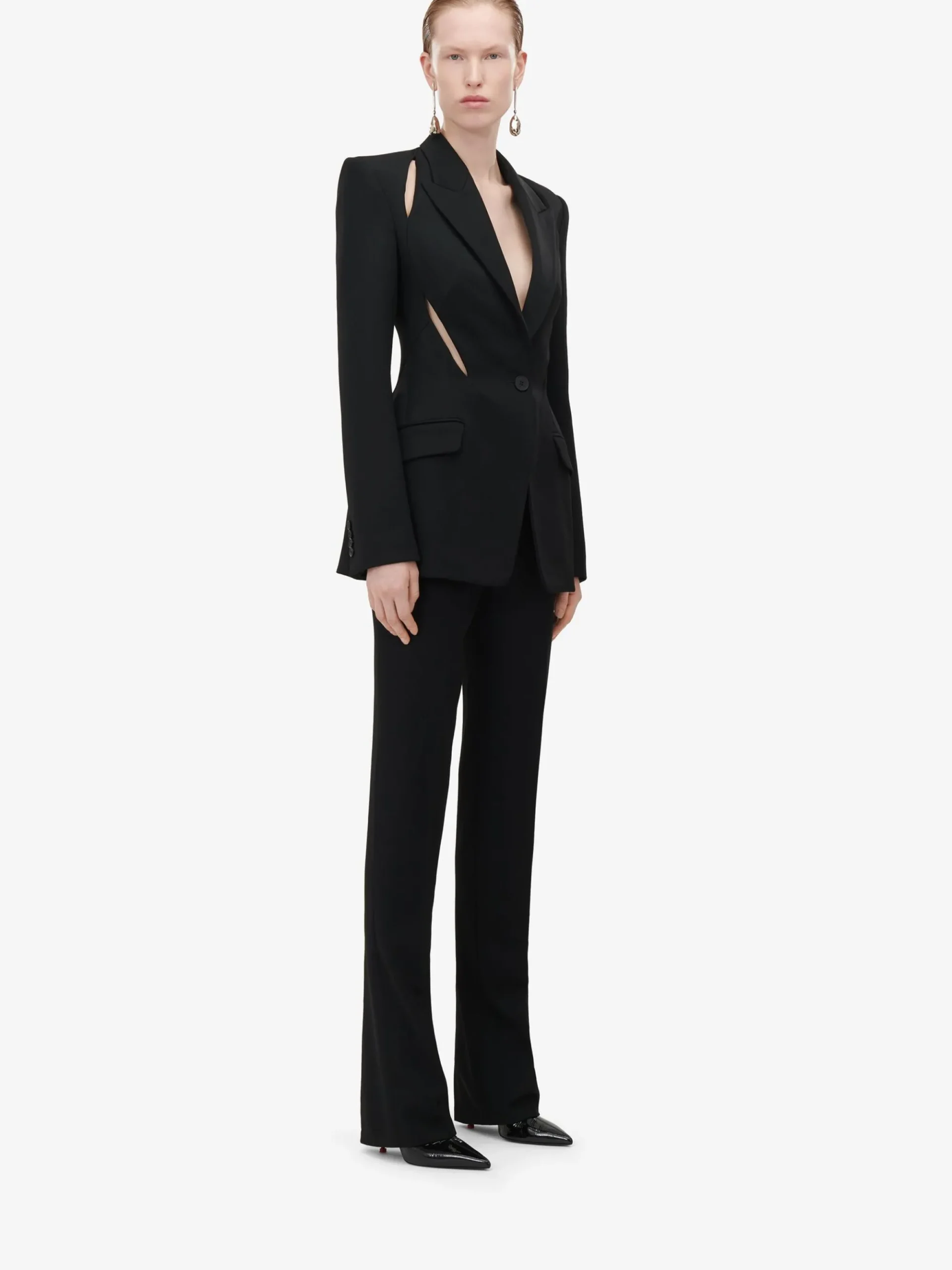 Women's Slashed Single-breasted Jacket in >Alexander McQueen Cheap