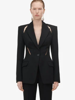 Women's Slashed Single-breasted Jacket in ><noscript><img width=