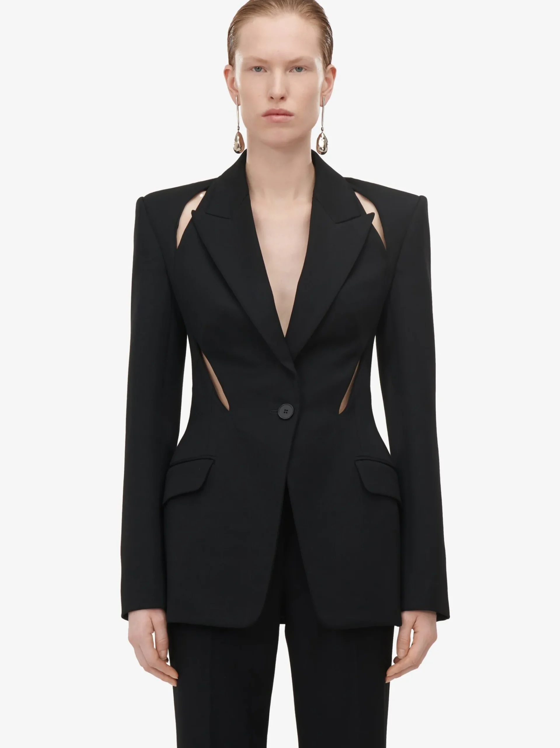 Women's Slashed Single-breasted Jacket in >Alexander McQueen Cheap