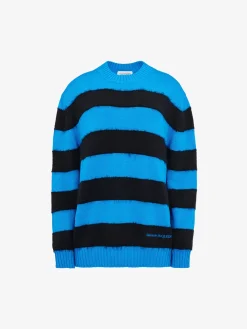 Women's Striped Crew-neck Jumper in >Alexander McQueen New