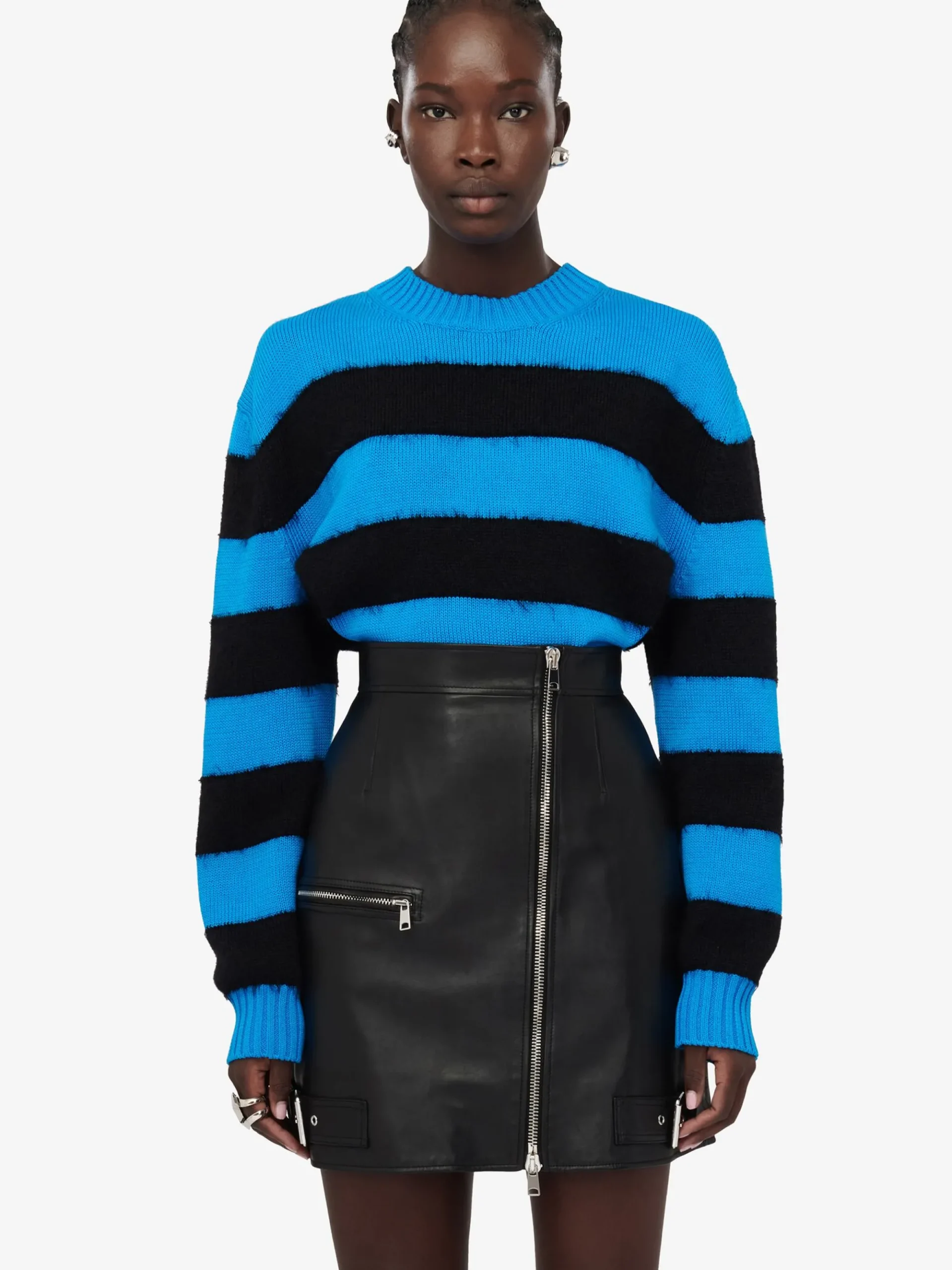 Women's Striped Crew-neck Jumper in >Alexander McQueen New