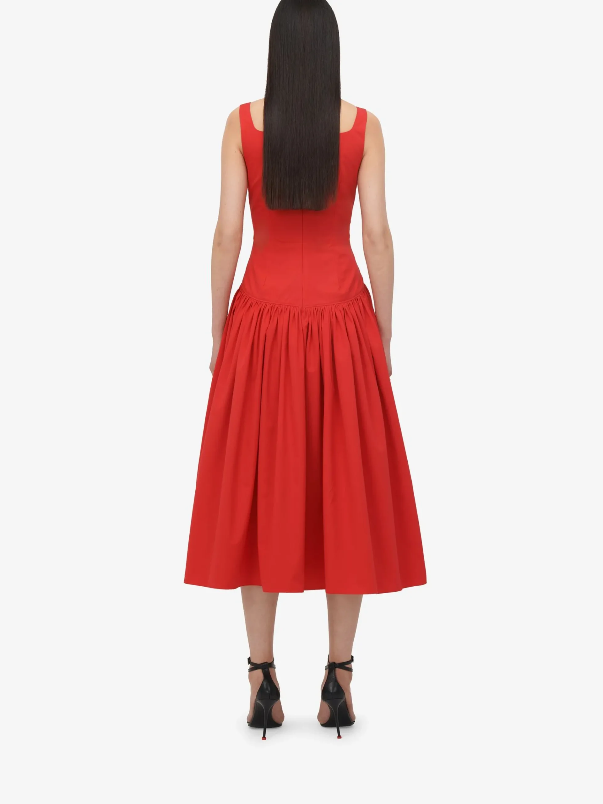 Women's Sweetheart Neckline Midi Dress in >Alexander McQueen Clearance