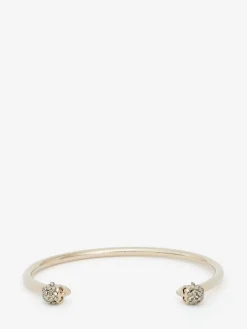 Women's Thin Jeweled Twin Skull Bracelet in >Alexander McQueen Store