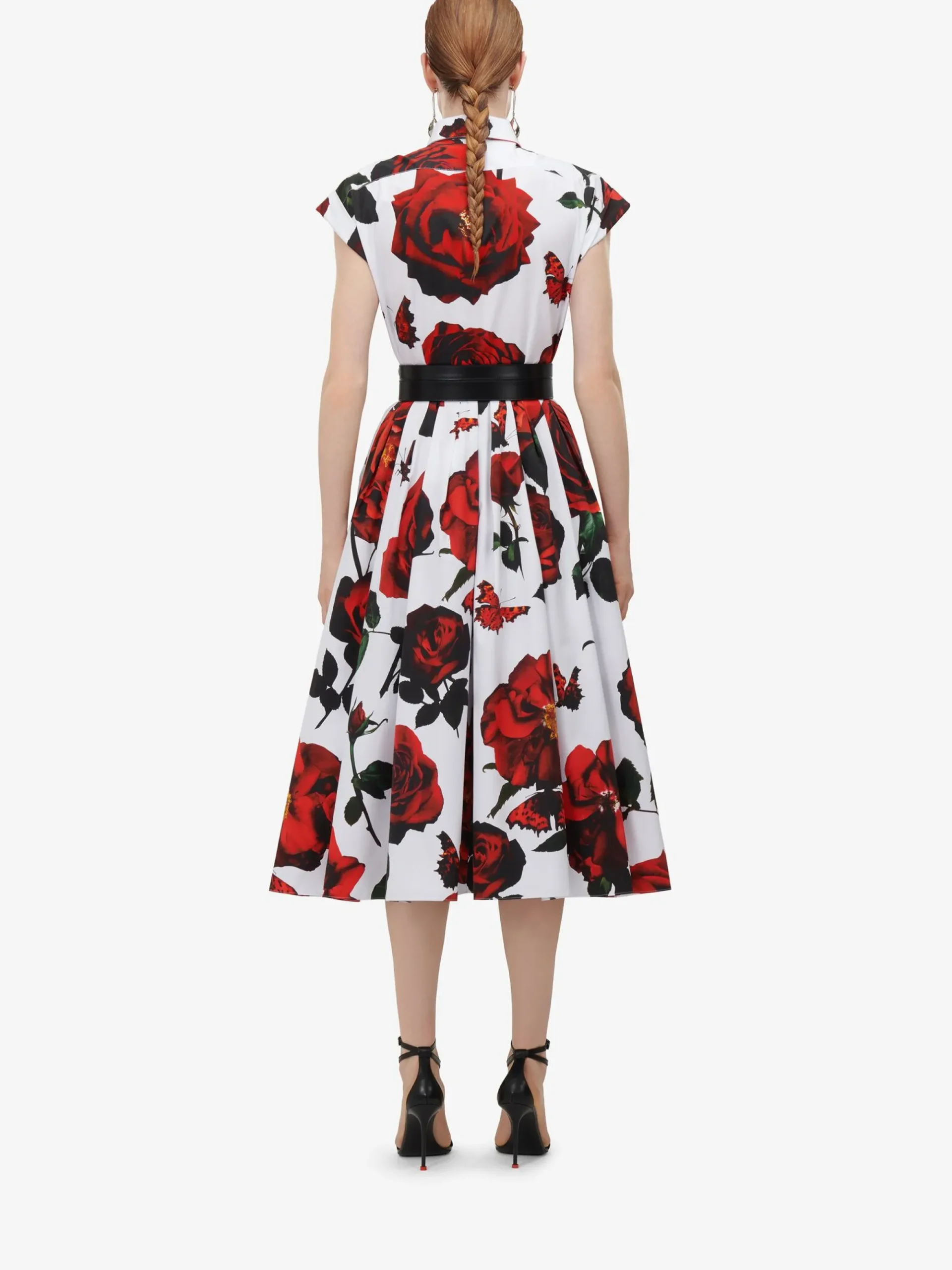 Women's Tudor Rose Flared Shirt Dress in >Alexander McQueen Flash Sale