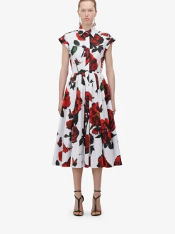 Women's Tudor Rose Flared Shirt Dress in ><noscript><img width=