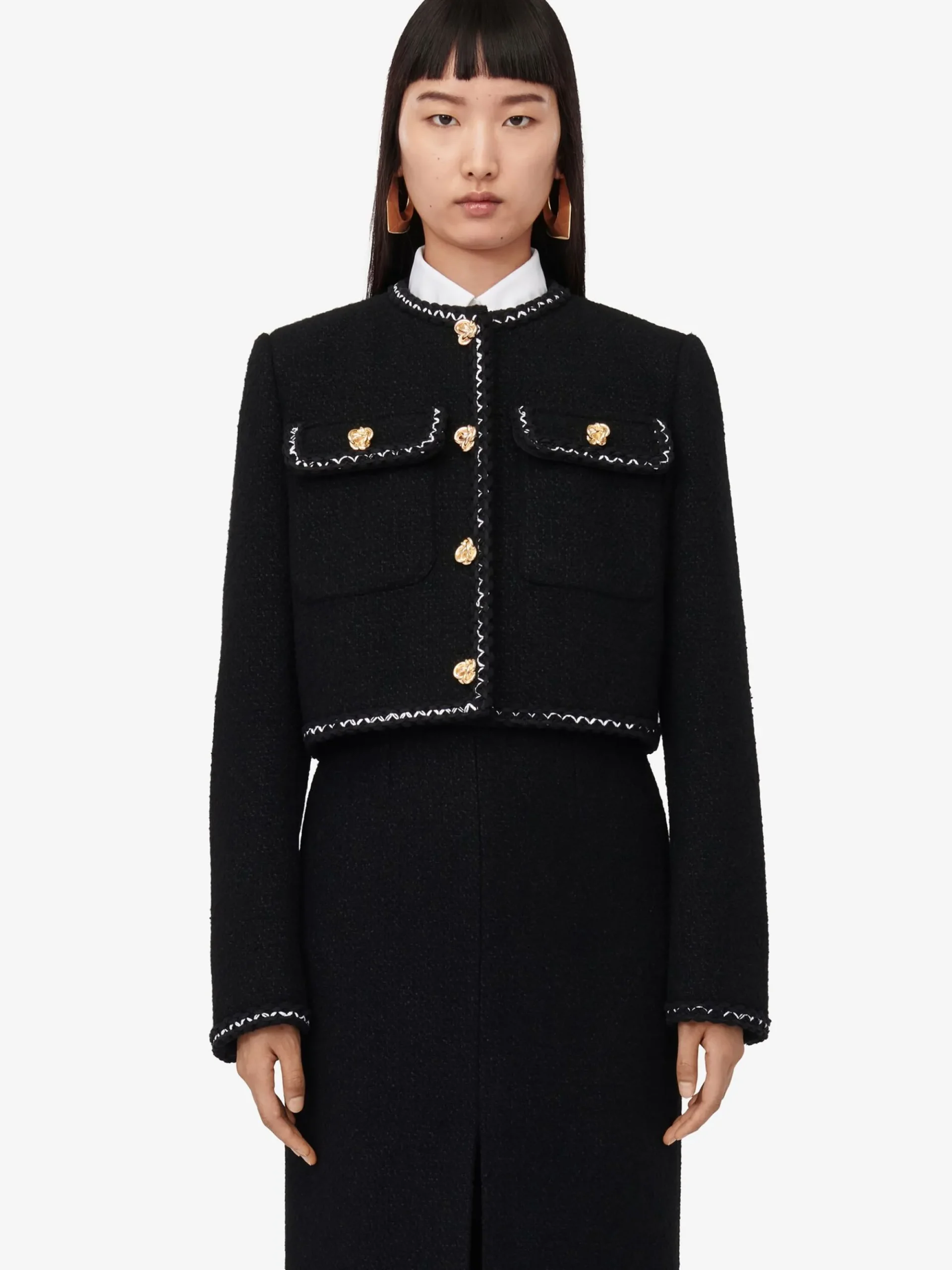 Women's Tweed Boxy Jacket in >Alexander McQueen Cheap