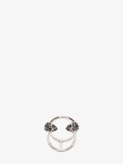 Women's Twin Skull Double Ring in >Alexander McQueen Online
