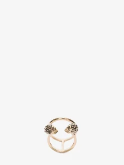 Women's Twin Skull Double Ring in >Alexander McQueen Sale