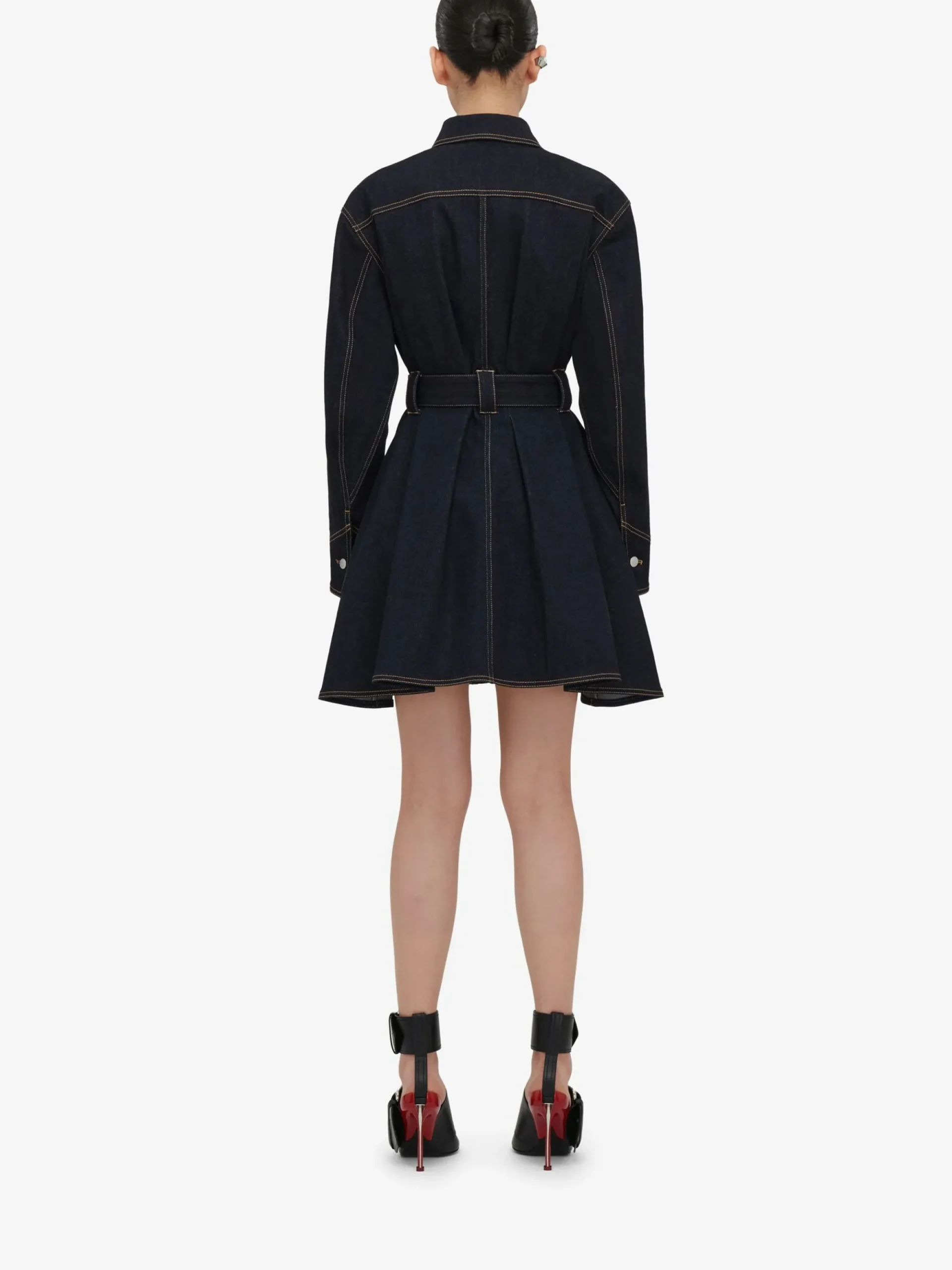 Women's Utility Denim Mini Dress in >Alexander McQueen Cheap