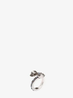 Women's Wrap-around Skull Ring in >Alexander McQueen New
